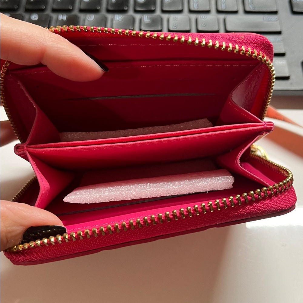 Fuchsia Embossed Compact Wallet - Picture 4 of 6